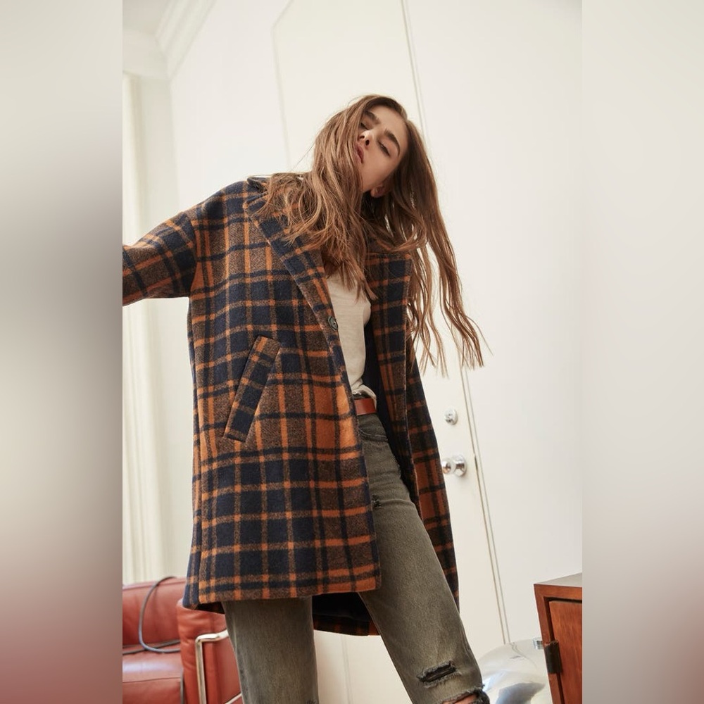 Heartloom Kai Plaid Long Coat size XS